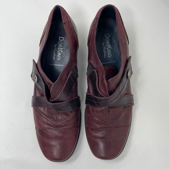 Dorking by Fluchos Womens Slip On Comfort Shoes Close Toe Leather Burgundy EU 37 - Picture 2 of 10